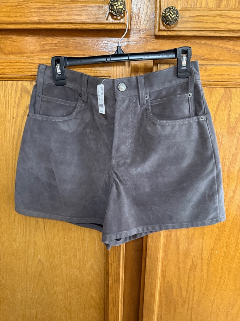 We The Free Charcoal Suede-Look Shorts